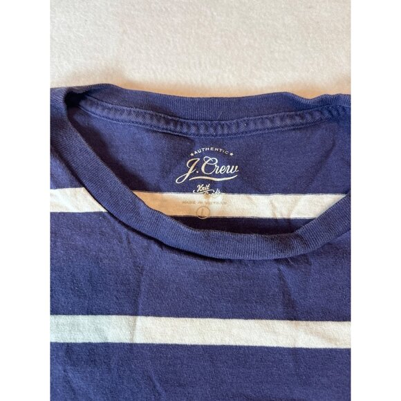 J.Crew Mens Striped Crewneck T-Shirt Navy/White Cotton Size L - Picture 4 of 12